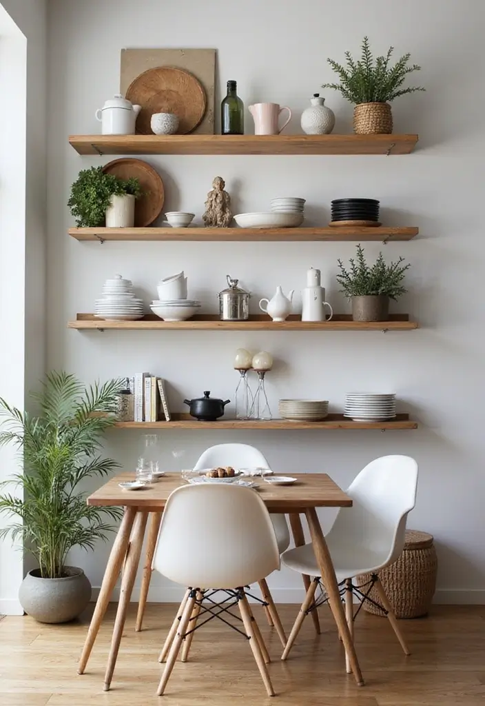 25 Crockery Units Modern Designs That Add Style to Dining Spaces 13 25 Crockery Units Modern Designs That Add Style to Dining Spaces - 13. Decorative Open Shelving