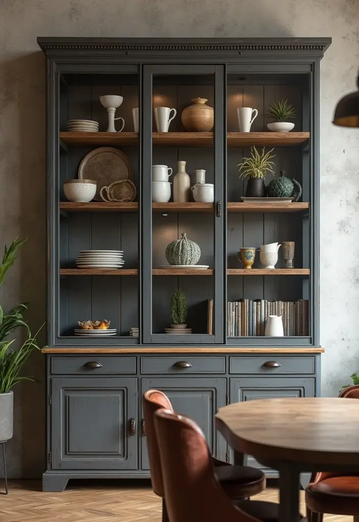 25 Crockery Units Modern Designs That Add Style to Dining Spaces 16 25 Crockery Units Modern Designs That Add Style to Dining Spaces - 16. Industrial Metal Cabinets