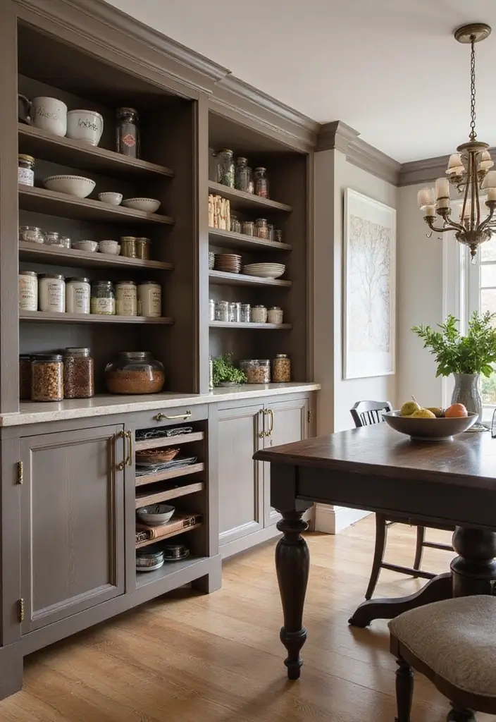 25 Crockery Units Modern Designs That Add Style to Dining Spaces 22 25 Crockery Units Modern Designs That Add Style to Dining Spaces - 22. Smart Pantry Solutions