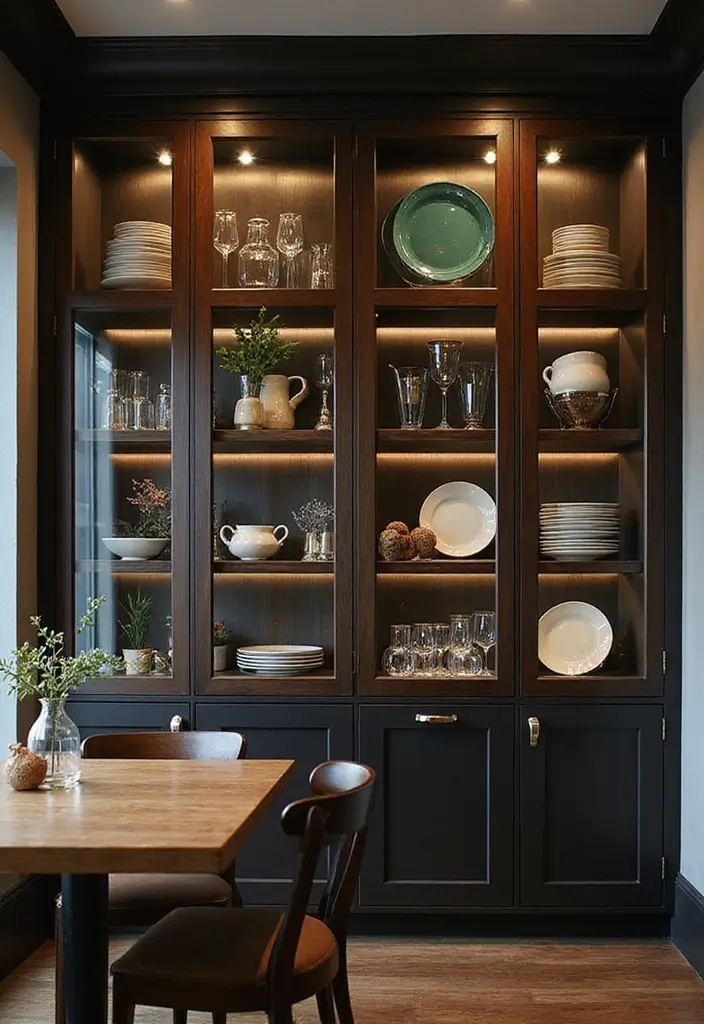 25 Crockery Units Modern Designs That Add Style to Dining Spaces 3 25 Crockery Units Modern Designs That Add Style to Dining Spaces - 3. Glass-Fronted Cabinets