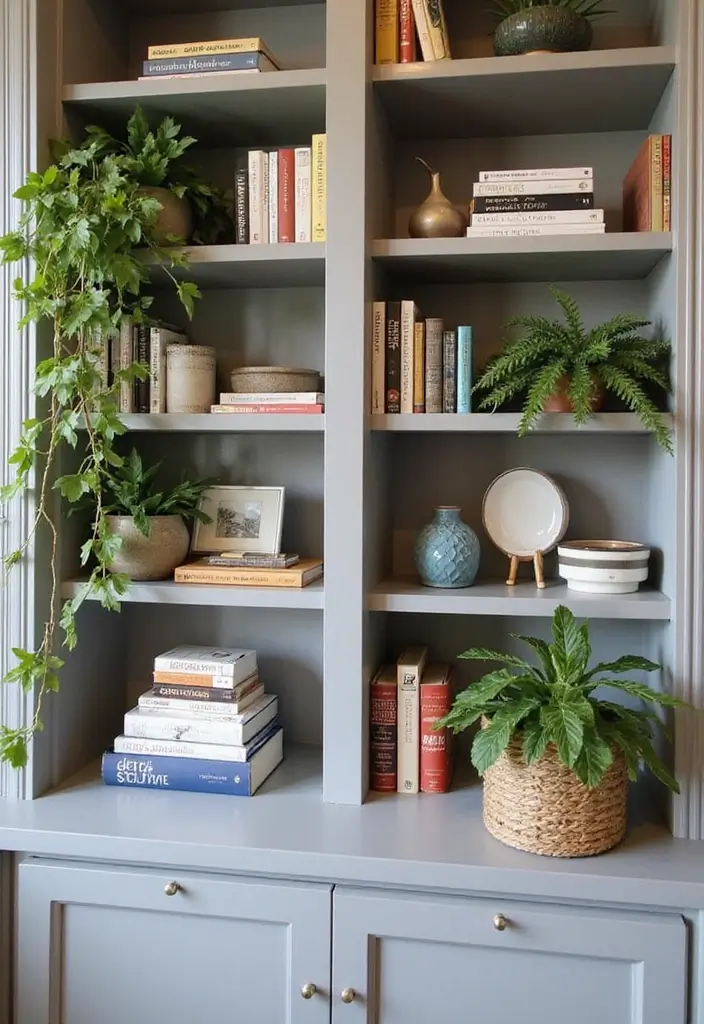 25 Luxury Apartment Decor Ideas That Maximize Elegance - 18. Curated Bookshelves
