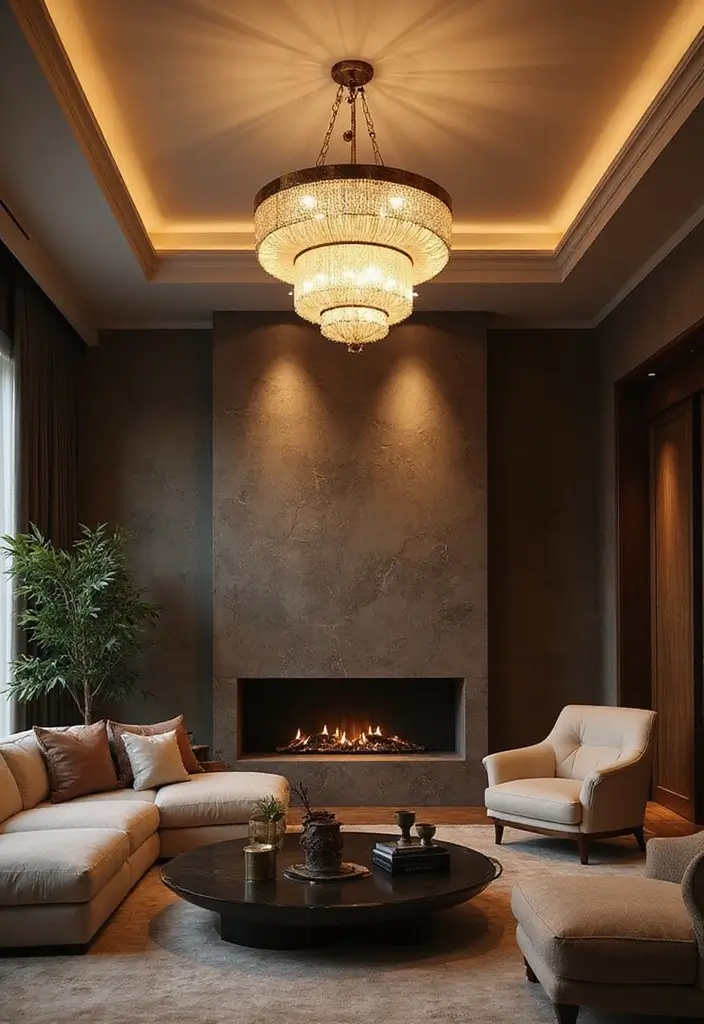 25 Luxury Apartment Decor Ideas That Maximize Elegance - 2. Statement Lighting