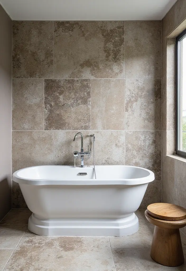 25 Modern Bathroom Decor Ideas for a Chic Refresh - 14. Design a Feature Wall