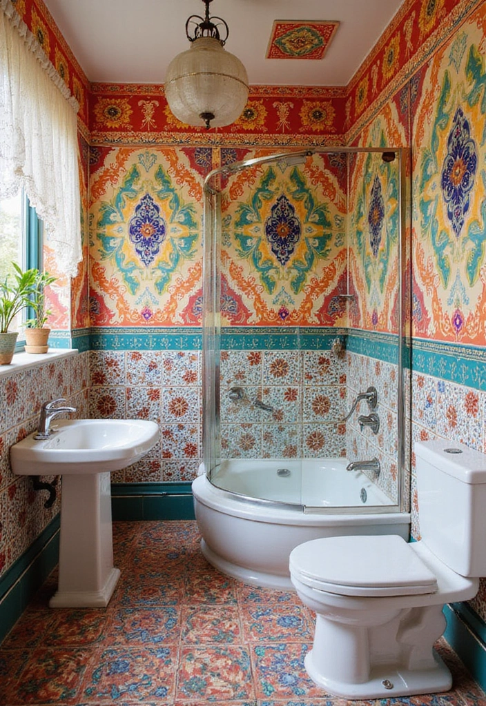 25 Modern Bathroom Decor Ideas for a Chic Refresh - 17. Opt for Bold Patterns