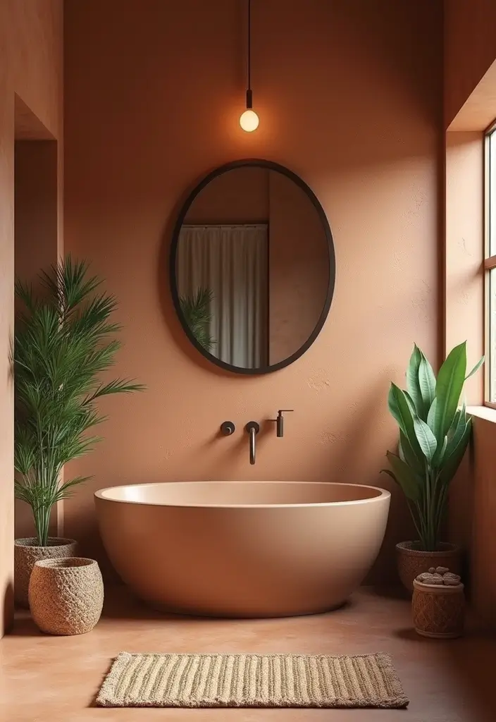 25 Modern Bathroom Decor Ideas for a Chic Refresh - 5. Go with Earthy Tones