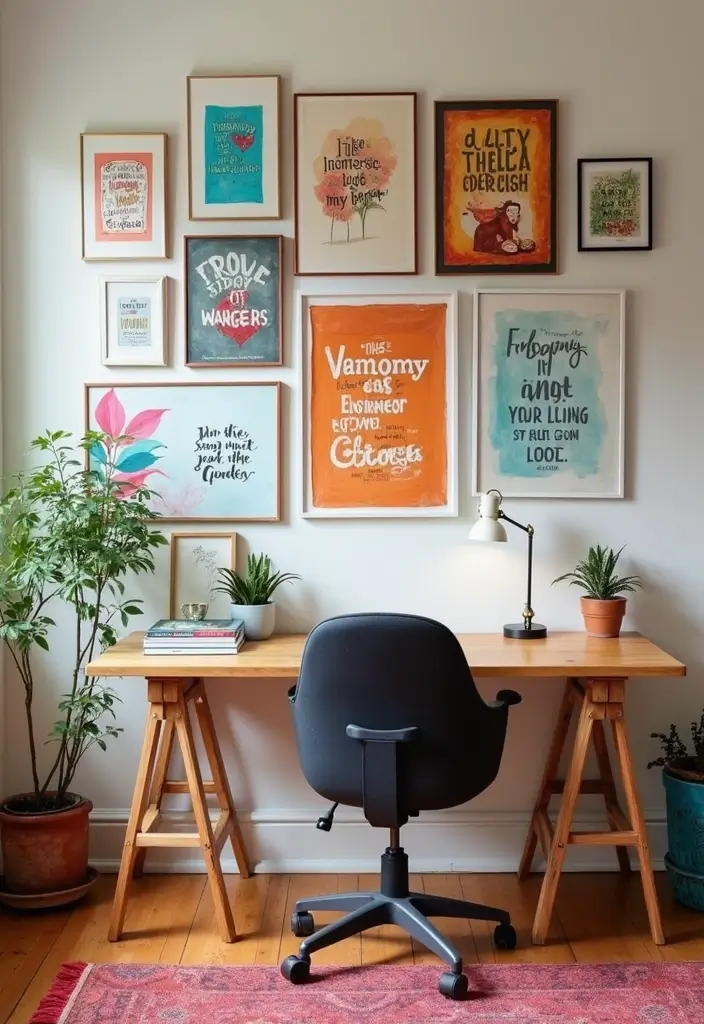 25 Modern Home Office Designs That Boost Productivity - 12. Artistic Inspiration