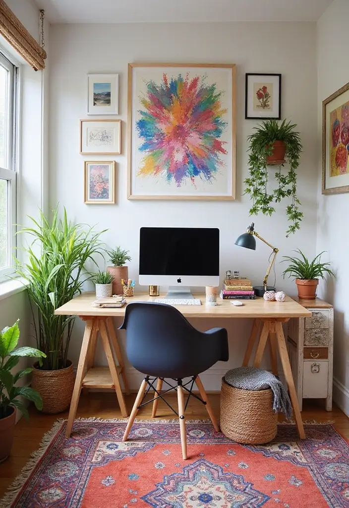 25 Modern Home Office Designs That Boost Productivity - 14. Bright Elements