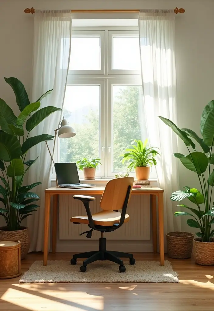 25 Modern Home Office Designs That Boost Productivity - 2. Eco-Friendly Workspace