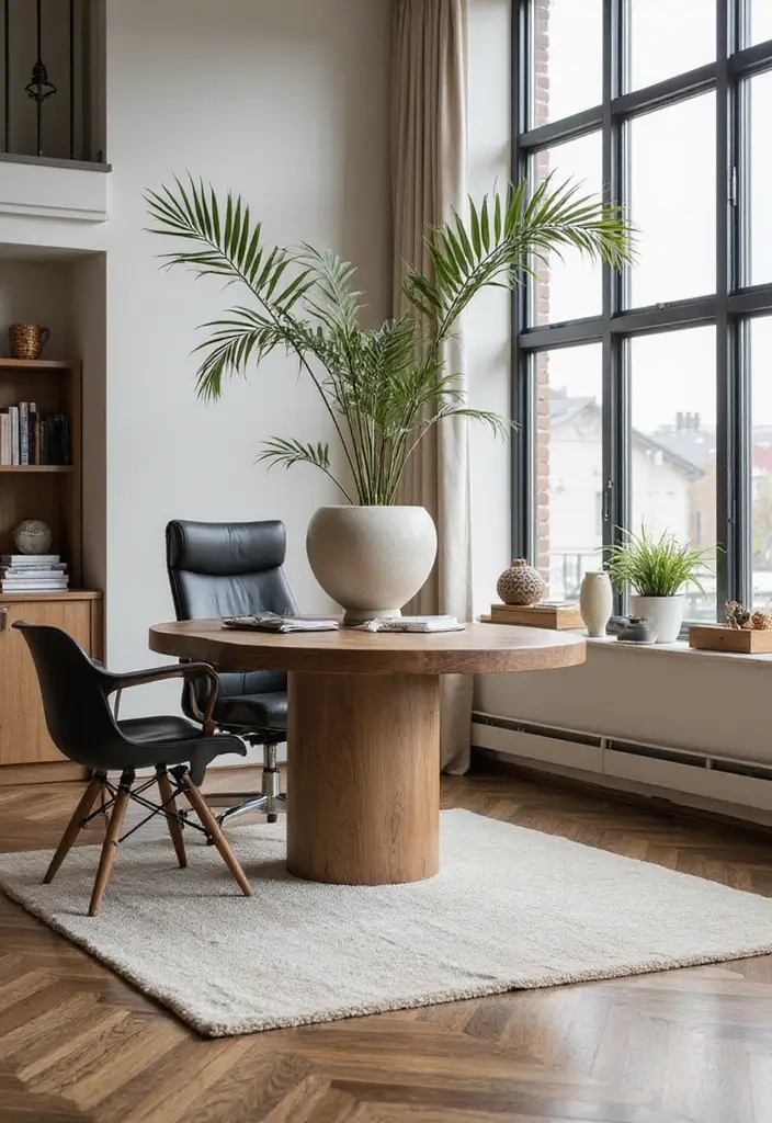 25 Modern Home Office Designs That Boost Productivity - 22. Eye-Catching Centerpiece