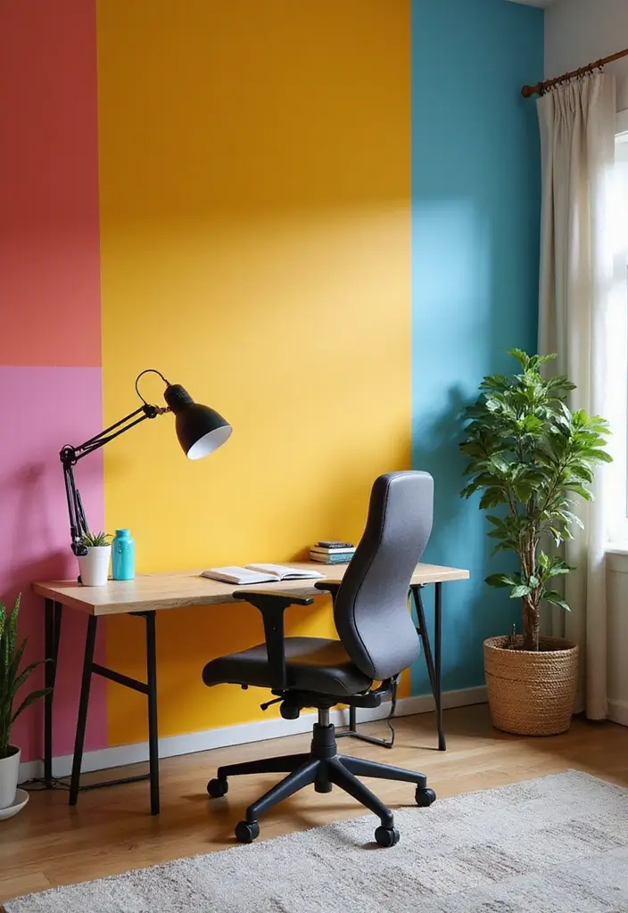 25 Modern Home Office Designs That Boost Productivity - 3. Color-Pop Creativity