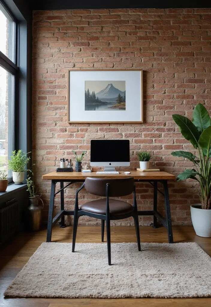 25 Modern Home Office Designs That Boost Productivity - 4. Industrial Chic