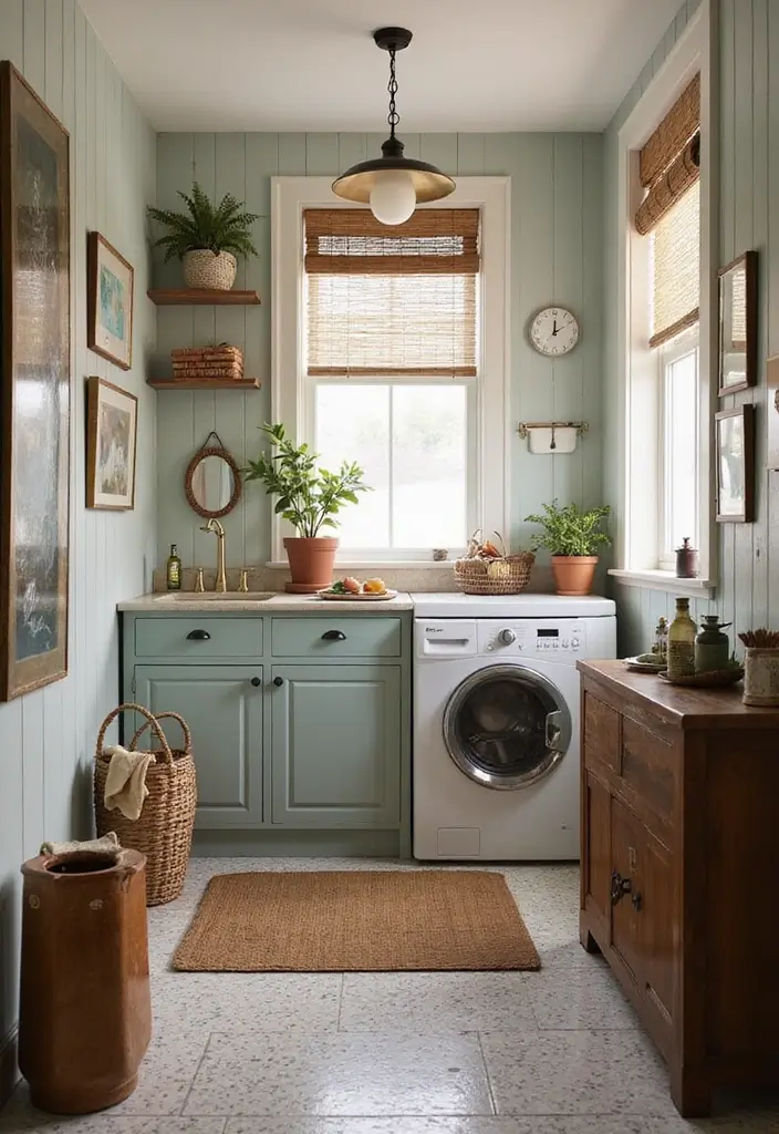 25 Modern Laundry Room Designs That Make Chores Stylish 12 25 Modern Laundry Room Designs That Make Chores Stylish - 12. Vintage Touches