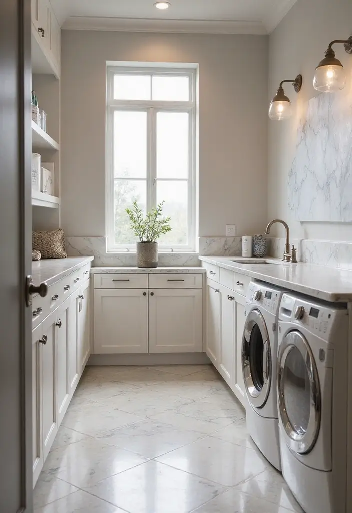 25 Modern Laundry Room Designs That Make Chores Stylish 15 25 Modern Laundry Room Designs That Make Chores Stylish - 15. A Touch of Luxury