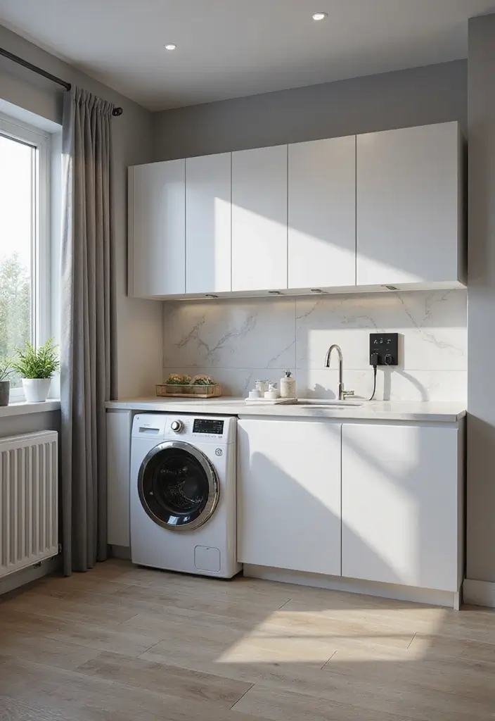 25 Modern Laundry Room Designs That Make Chores Stylish 19 25 Modern Laundry Room Designs That Make Chores Stylish - 19. Seamless Technology Integration