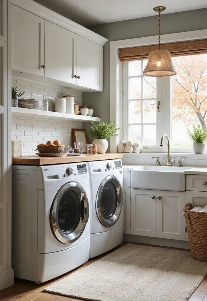 25 Modern Laundry Room Designs That Make Chores Stylish 22 25 Modern Laundry Room Designs That Make Chores Stylish - 22. Seasonal Decor Swaps