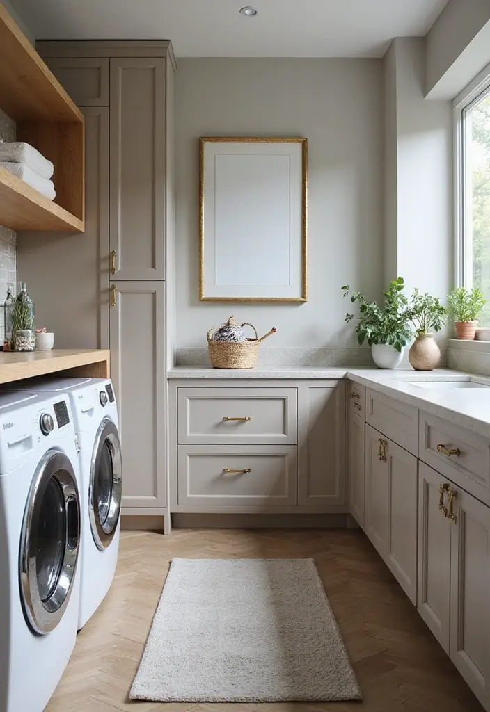 25 Modern Laundry Room Designs That Make Chores Stylish 8 25 Modern Laundry Room Designs That Make Chores Stylish - 8. Functional Counter Space