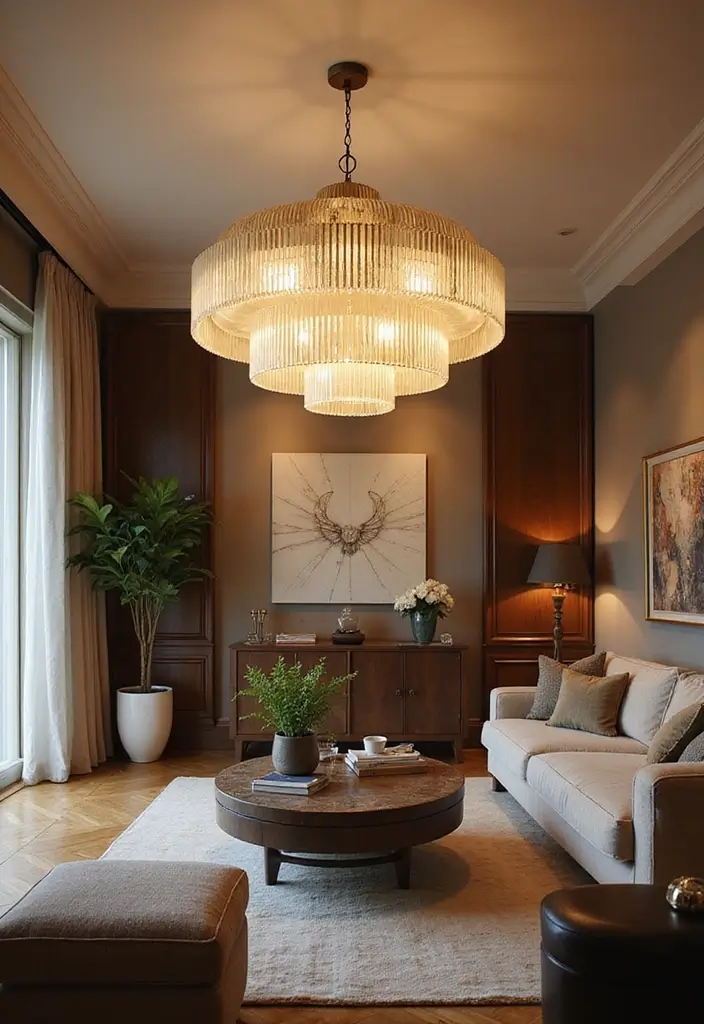 26 Living Room Ideas Modern Style for Effortless Sophistication 12 26 Living Room Ideas Modern Style for Effortless Sophistication - 12. Statement Lighting