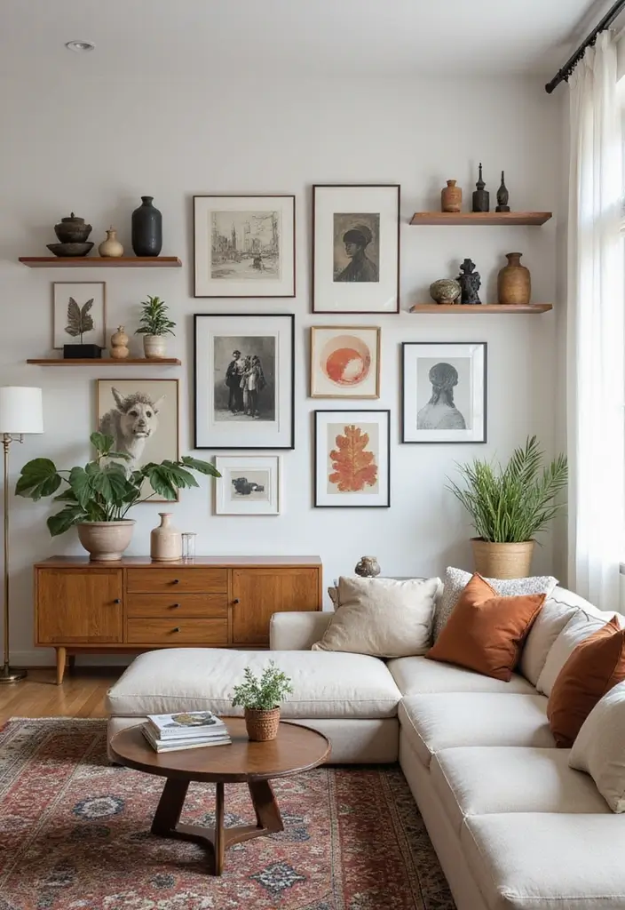 26 Living Room Ideas Modern Style for Effortless Sophistication 9 26 Living Room Ideas Modern Style for Effortless Sophistication - 9. Artistic Displays