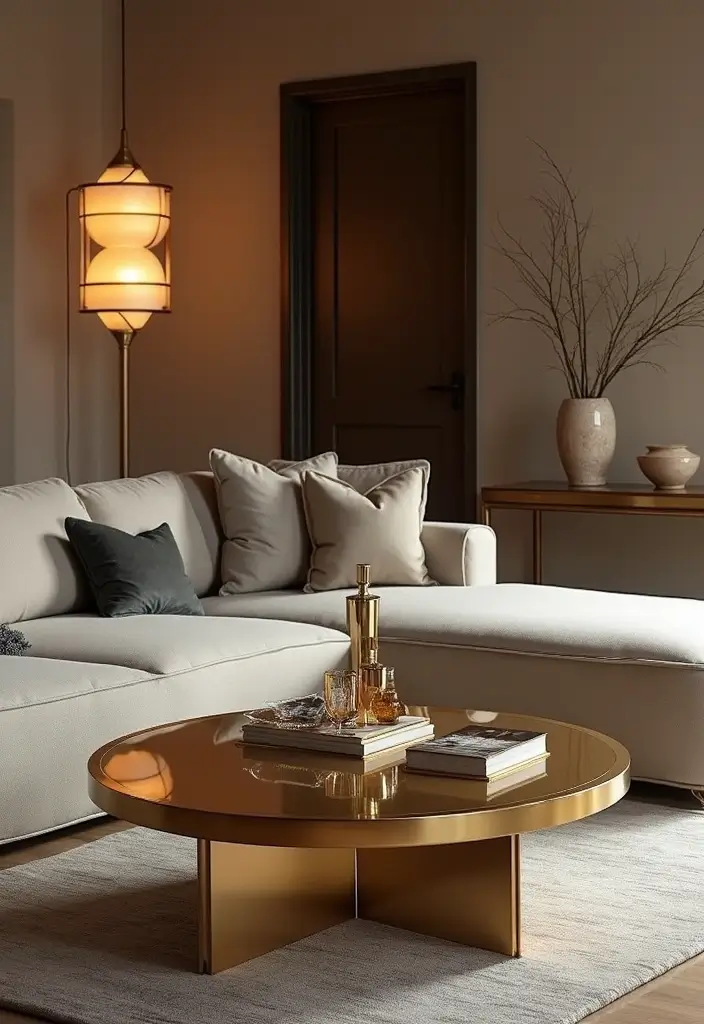 26 Luxury Living Room Inspirations to Elevate Your Home 17 26 Luxury Living Room Inspirations to Elevate Your Home - 17. Glamorous Metallics