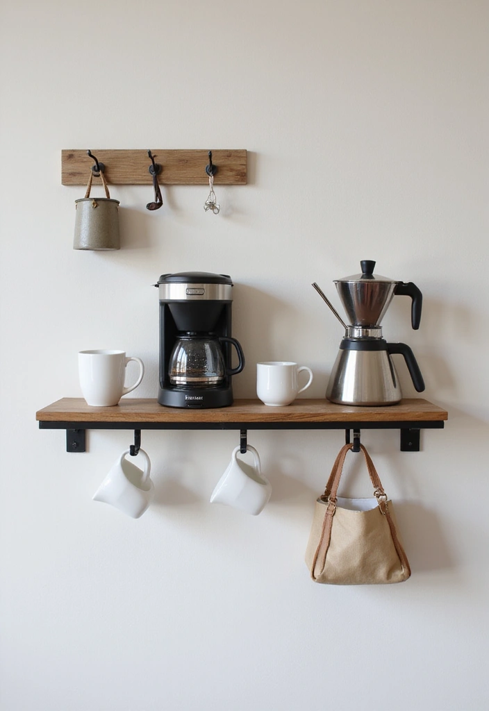 26 Modern Coffee Bar Ideas That Add a Cozy Vibe - 1. Wall-Mounted Coffee Station