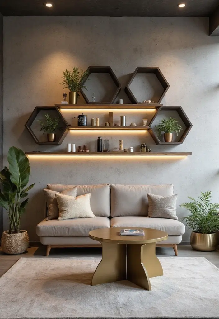 26 Modern Coffee Bar Ideas That Add a Cozy Vibe - 11. Modern Geometric Elements