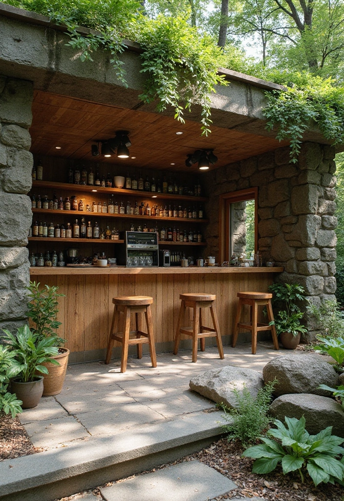 26 Modern Coffee Bar Ideas That Add a Cozy Vibe - 17. Natural Elements in Design