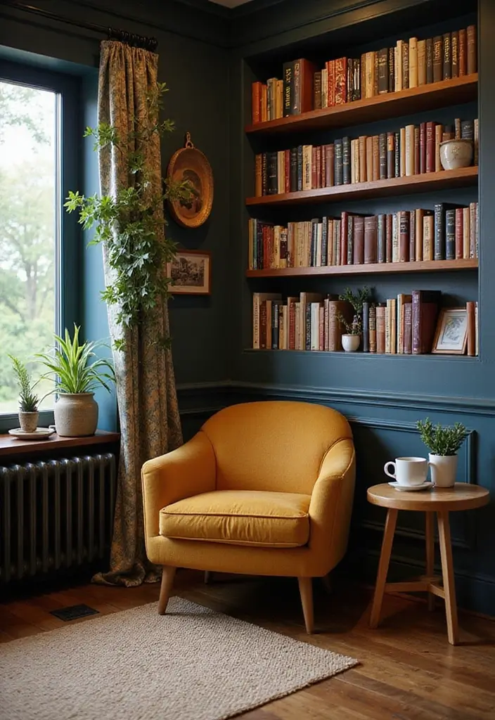 26 Modern Coffee Bar Ideas That Add a Cozy Vibe - 19. Coffee and Book Nook