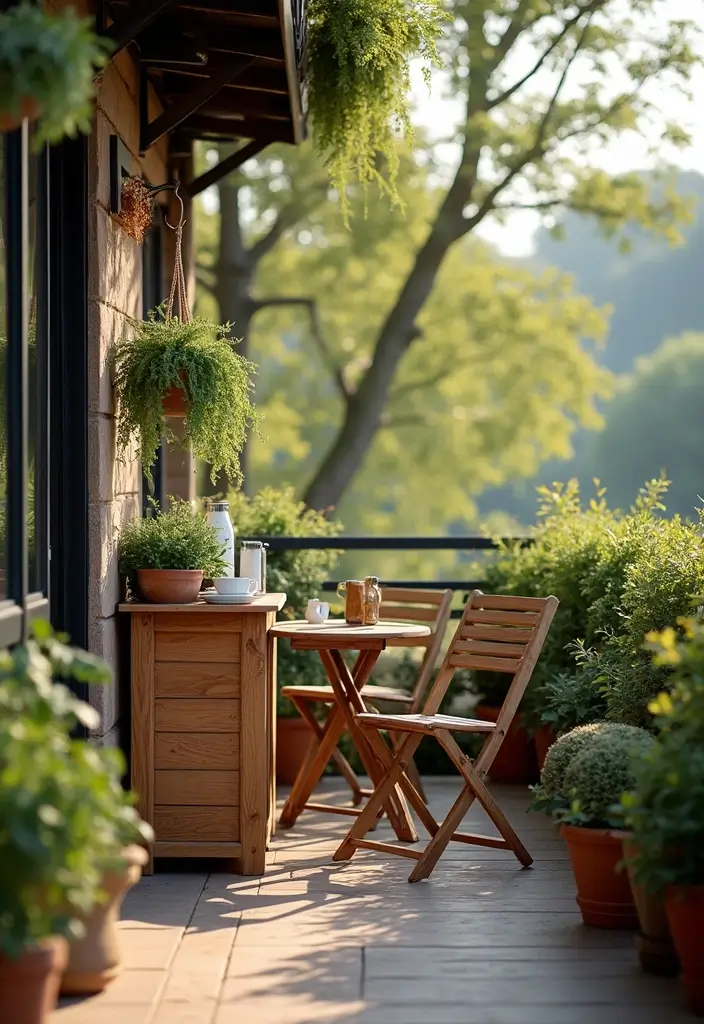 26 Modern Coffee Bar Ideas That Add a Cozy Vibe - 20. Compact Design for Balcony