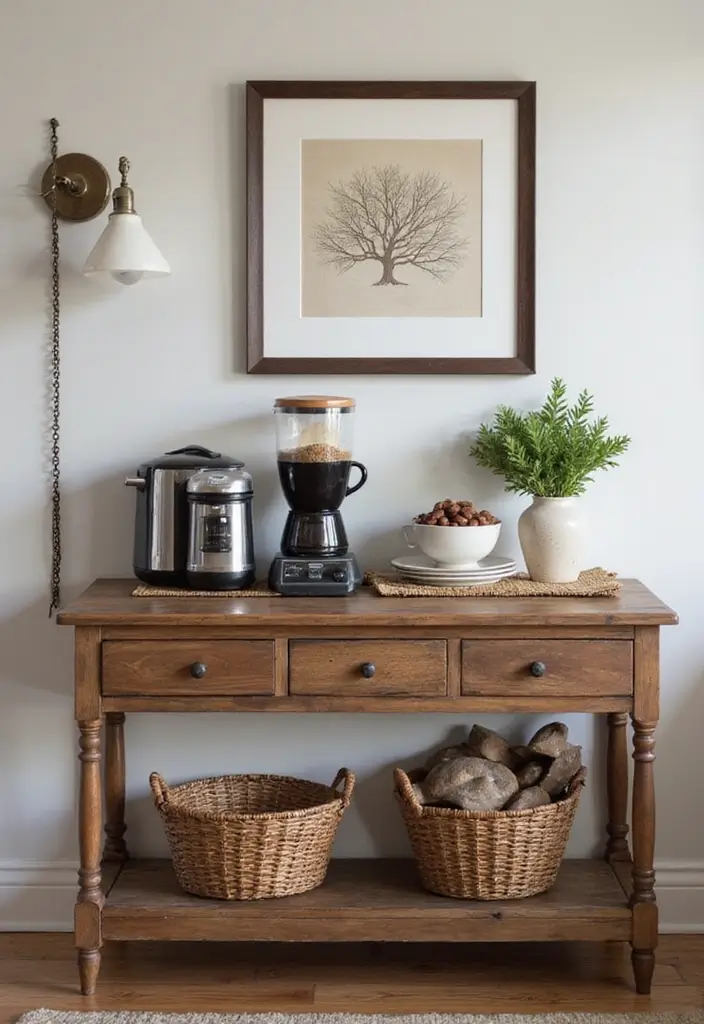26 Modern Coffee Bar Ideas That Add a Cozy Vibe - 21. Multi-Purpose Coffee Station