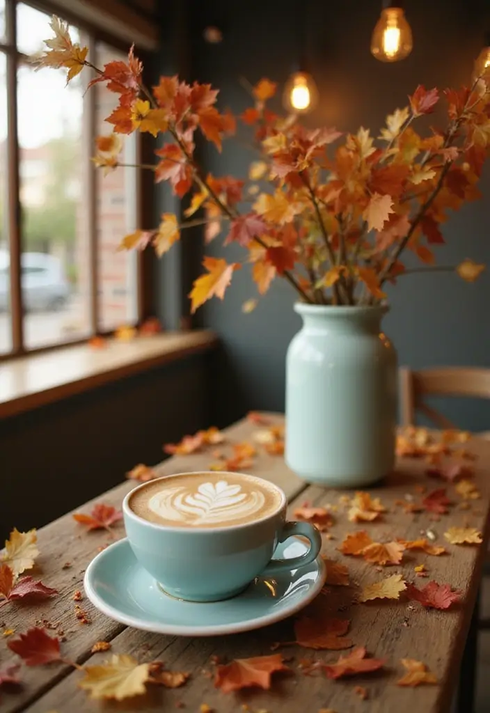 26 Modern Coffee Bar Ideas That Add a Cozy Vibe - 23. Seasonal Decor for a Changing Vibe