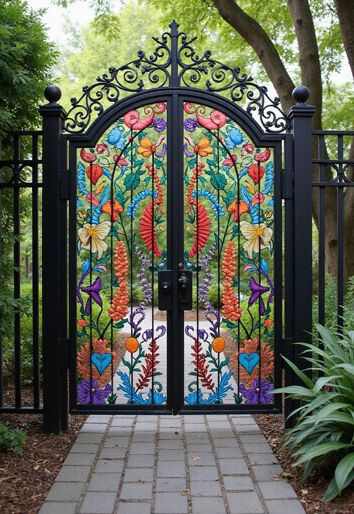 26 Modern Iron Gate Designs That Redefine Curb Appeal 10 26 Modern Iron Gate Designs That Redefine Curb Appeal - 10. Artistic Expressions