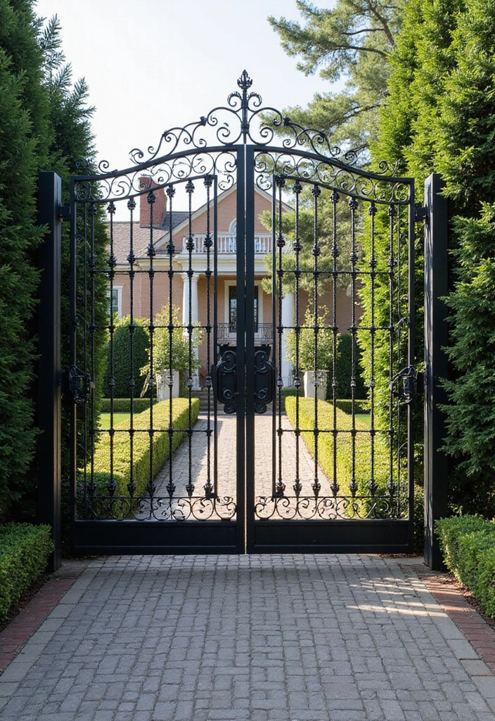 26 Modern Iron Gate Designs That Redefine Curb Appeal 11 26 Modern Iron Gate Designs That Redefine Curb Appeal - 11. Double Gates for Grand Entrances