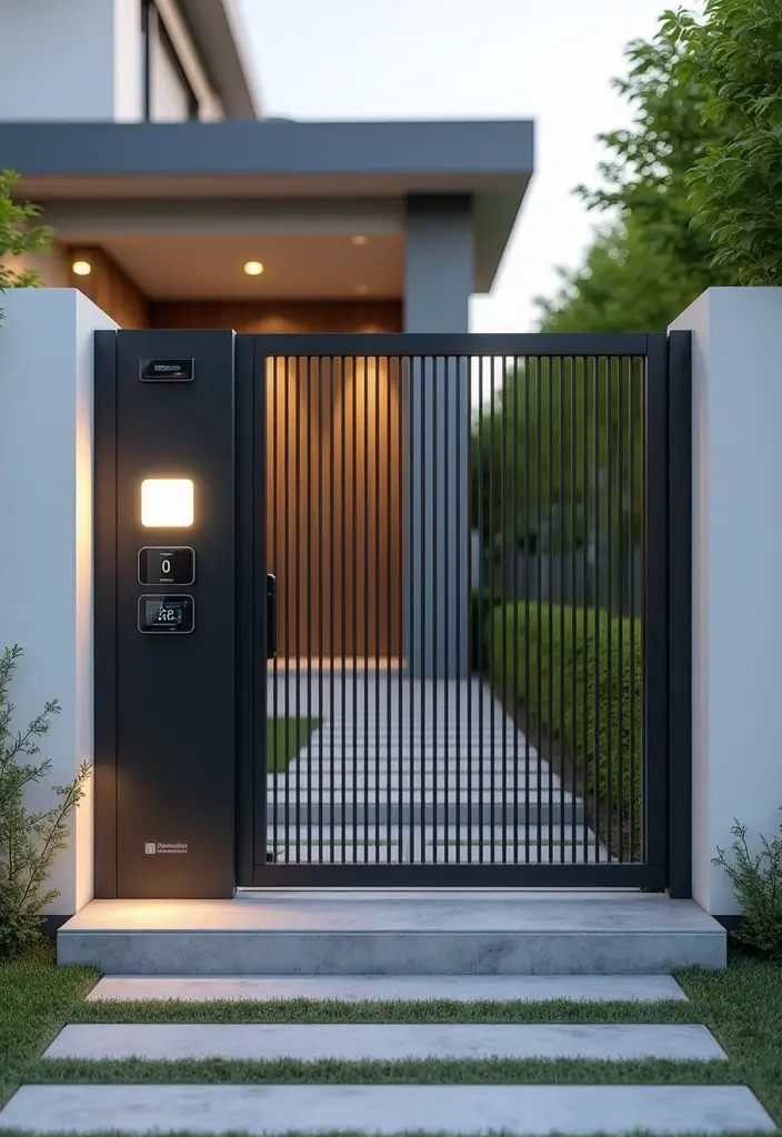 26 Modern Iron Gate Designs That Redefine Curb Appeal 13 26 Modern Iron Gate Designs That Redefine Curb Appeal - 13. Smart Automation
