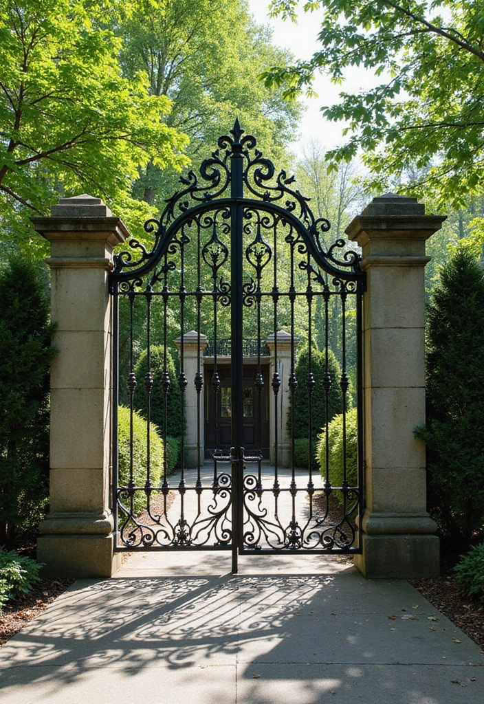 26 Modern Iron Gate Designs That Redefine Curb Appeal 2 26 Modern Iron Gate Designs That Redefine Curb Appeal - 2. Ornate Detailing