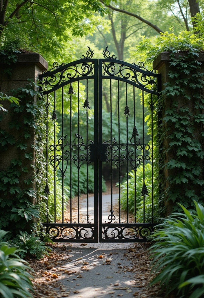 26 Modern Iron Gate Designs That Redefine Curb Appeal 21 26 Modern Iron Gate Designs That Redefine Curb Appeal - 21. Biophilic Designs