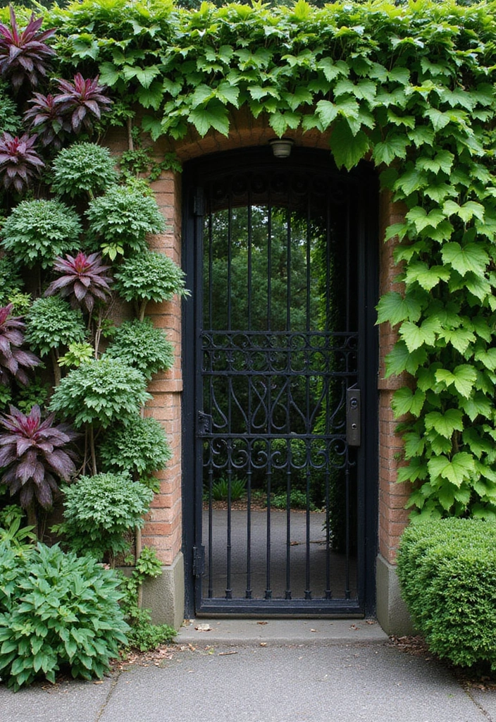 26 Modern Iron Gate Designs That Redefine Curb Appeal 22 26 Modern Iron Gate Designs That Redefine Curb Appeal - 22. Vertical Gardens