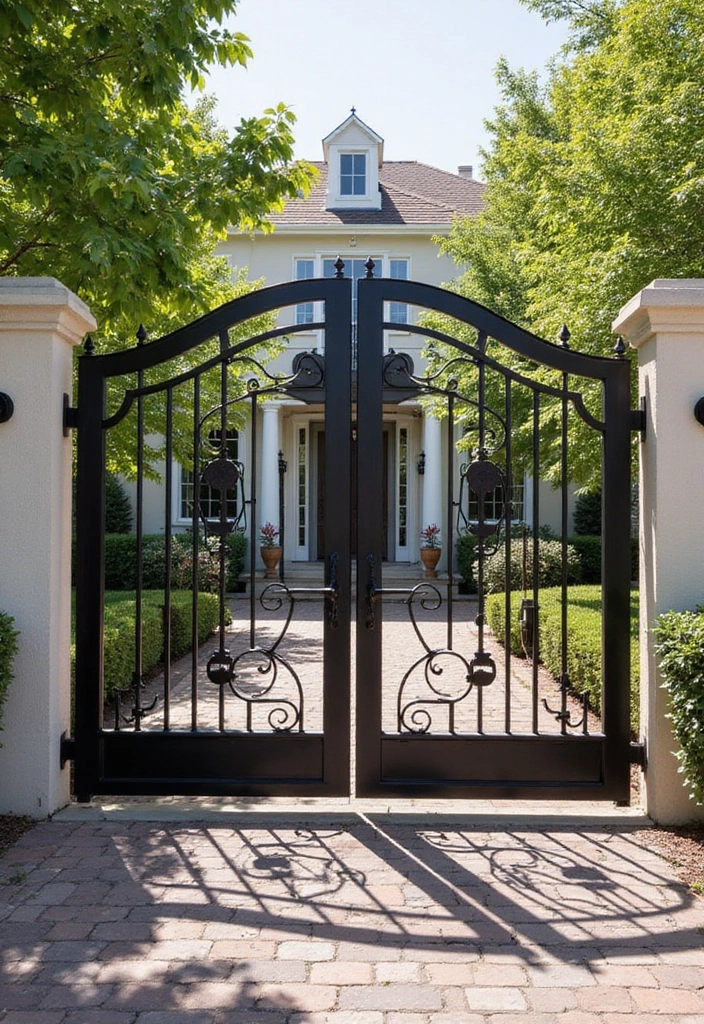 26 Modern Iron Gate Designs That Redefine Curb Appeal 25 26 Modern Iron Gate Designs That Redefine Curb Appeal - 25. Secured Yet Stylish