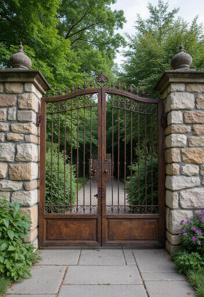 26 Modern Iron Gate Designs That Redefine Curb Appeal 4 26 Modern Iron Gate Designs That Redefine Curb Appeal - 4. Rustic Charm