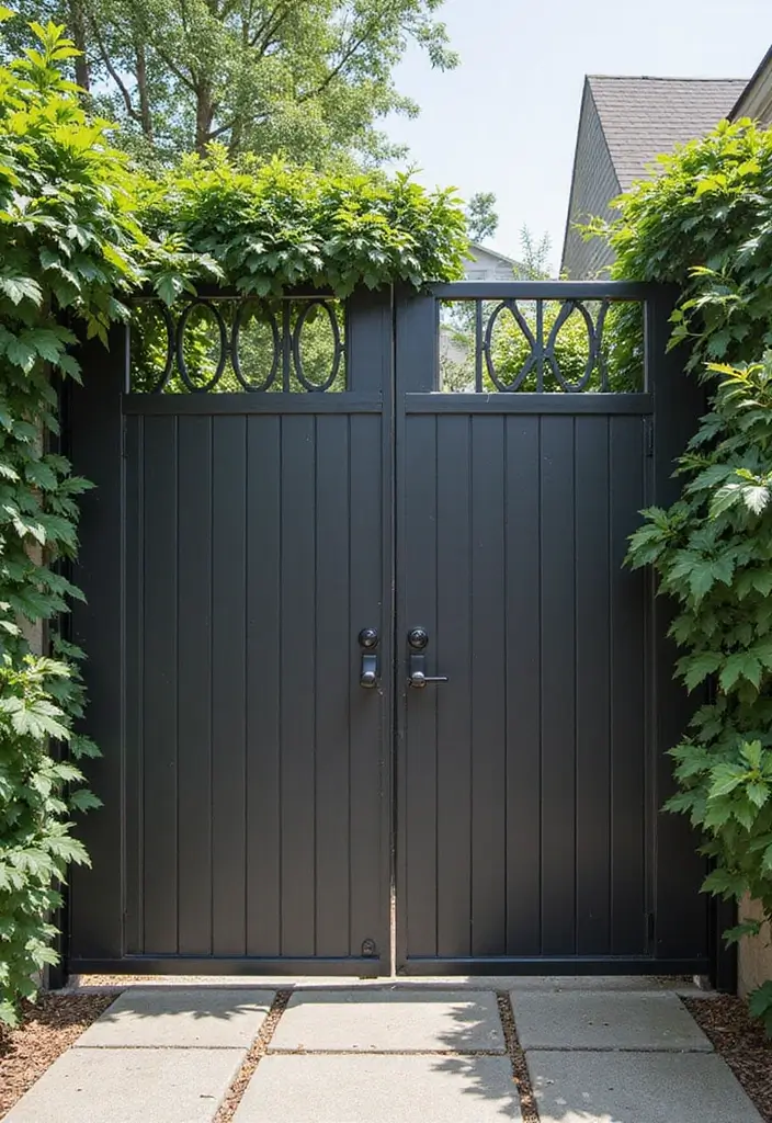 26 Modern Iron Gate Designs That Redefine Curb Appeal 6 26 Modern Iron Gate Designs That Redefine Curb Appeal - 6. Privacy-Focused Designs