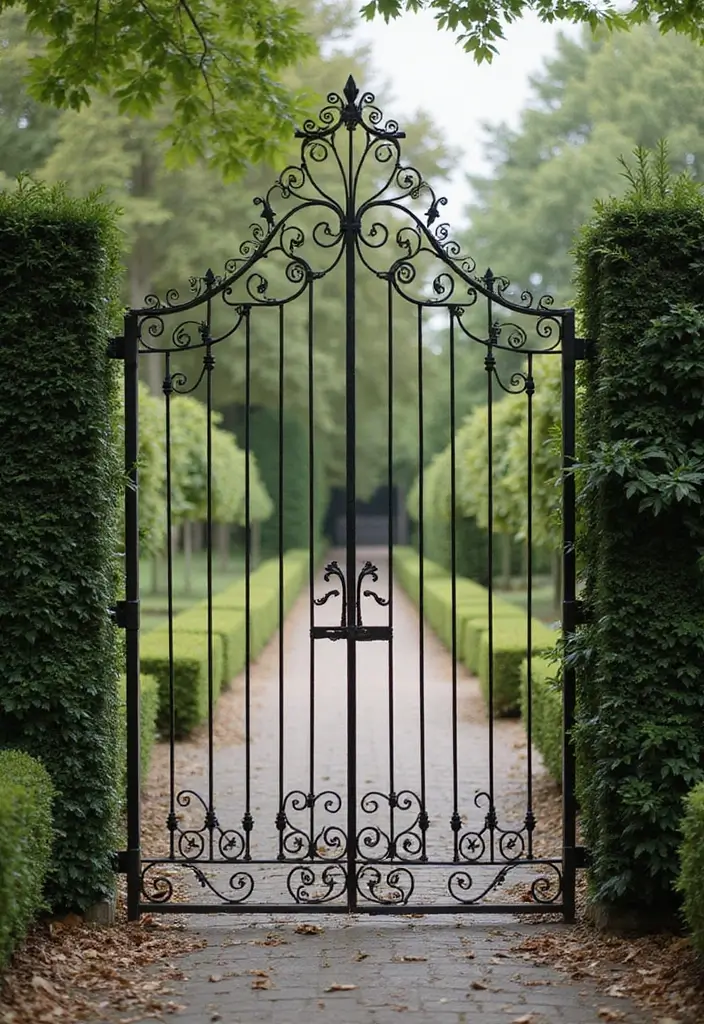 26 Modern Iron Gate Designs That Redefine Curb Appeal 7 26 Modern Iron Gate Designs That Redefine Curb Appeal - 7. Classic Revival