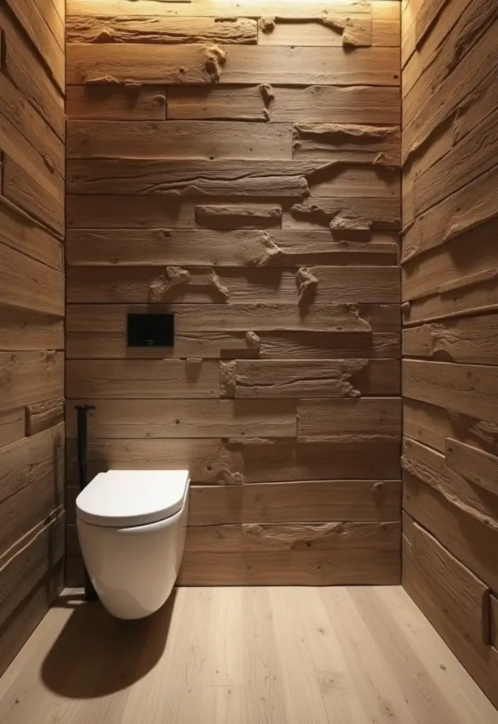 26 Modern Powder Room Inspirations That Wow Guests - 11. Textured Wall Panels for Depth