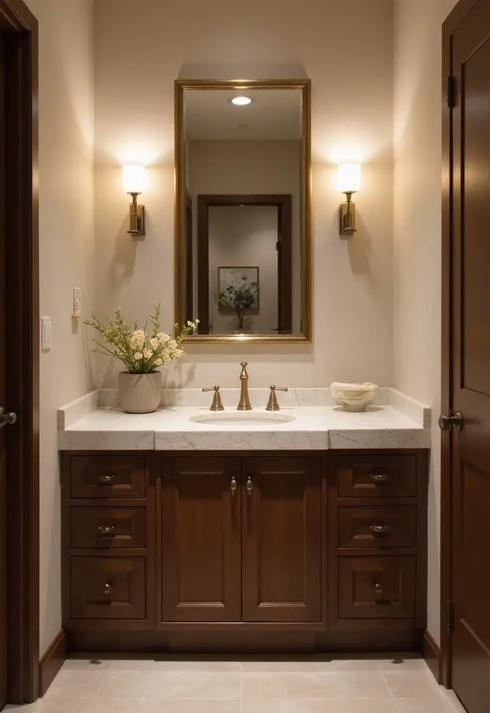 26 Modern Powder Room Inspirations That Wow Guests - 18. Accent Lighting for Ambiance