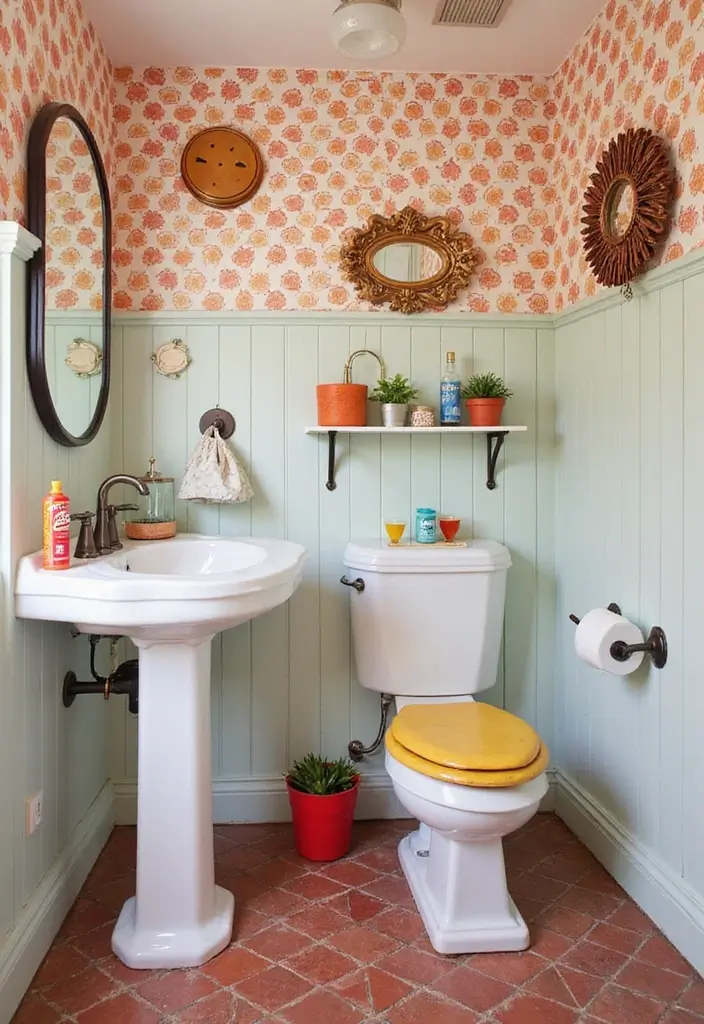 26 Modern Powder Room Inspirations That Wow Guests - 26. Playful Elements for Fun