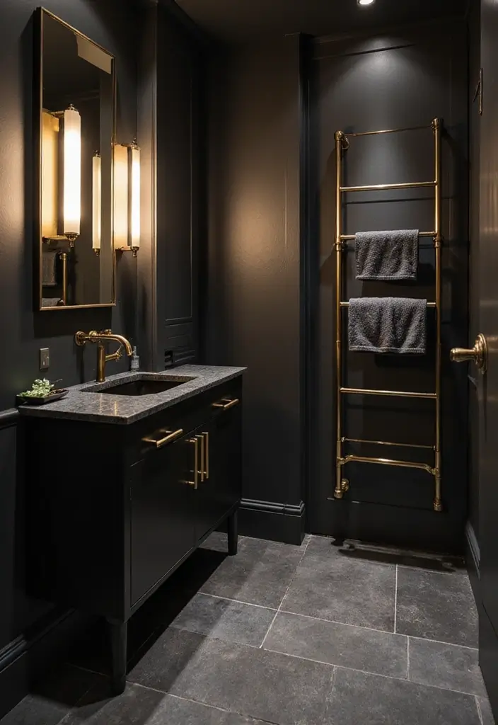 26 Modern Powder Room Inspirations That Wow Guests - 3. Luxurious Fixtures That Pop