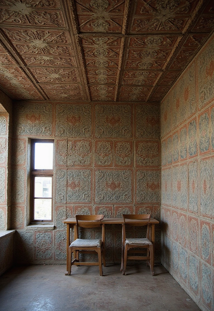 27 Ceiling Design Modern Looks That Elevate Any Room 15 27 Ceiling Design Modern Looks That Elevate Any Room - 15. Vintage Tin Tiles