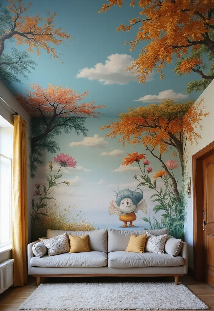 27 Ceiling Design Modern Looks That Elevate Any Room 16 27 Ceiling Design Modern Looks That Elevate Any Room - 16. Murals and Artistic Paintings