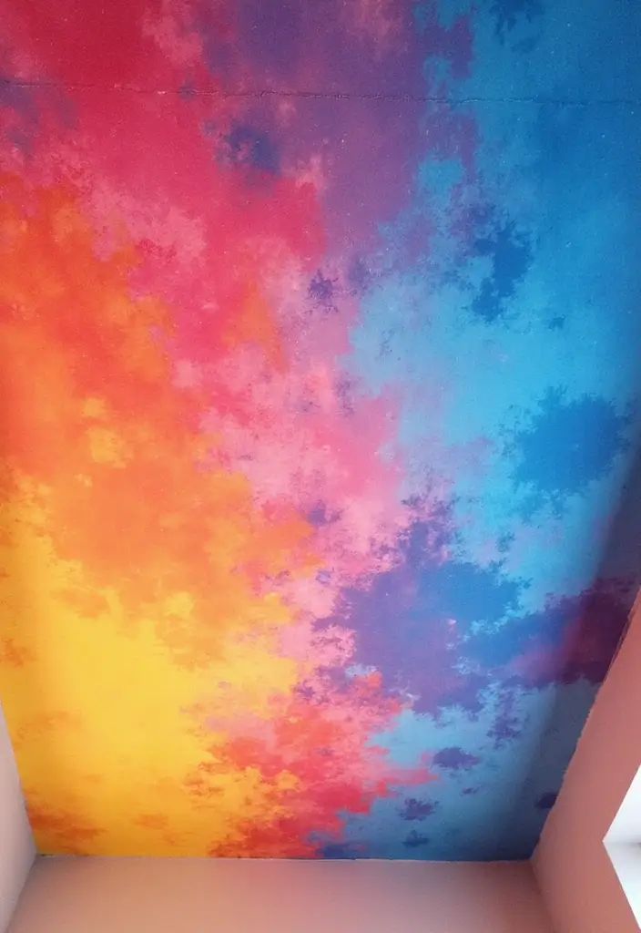 27 Ceiling Design Modern Looks That Elevate Any Room 5 27 Ceiling Design Modern Looks That Elevate Any Room - 5. Bold Color Wash Techniques