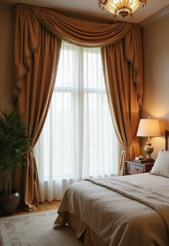 27 Luxury Bedroom Ideas That Define Modern Elegance 12 27 Luxury Bedroom Ideas That Define Modern Elegance - 12. Elegant Window Treatments