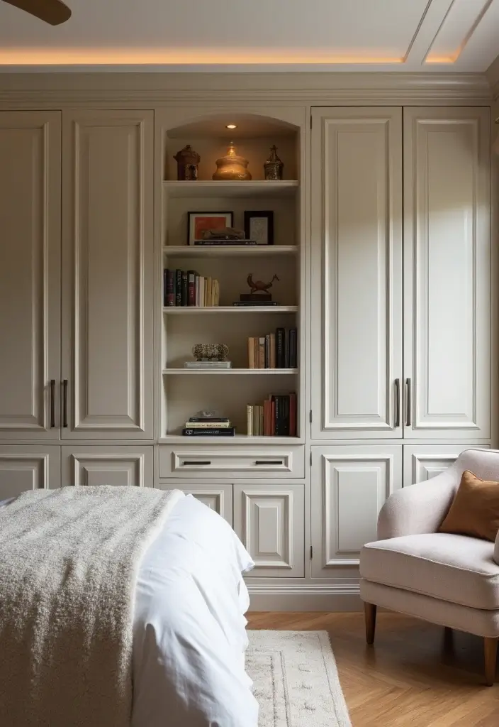 27 Luxury Bedroom Ideas That Define Modern Elegance 15 27 Luxury Bedroom Ideas That Define Modern Elegance - 15. Custom Built-Ins