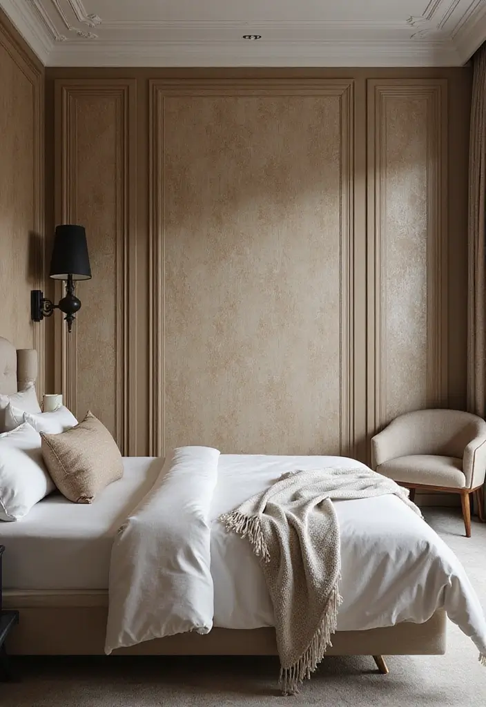 27 Luxury Bedroom Ideas That Define Modern Elegance 5 27 Luxury Bedroom Ideas That Define Modern Elegance - 5. Luxurious Textured Walls